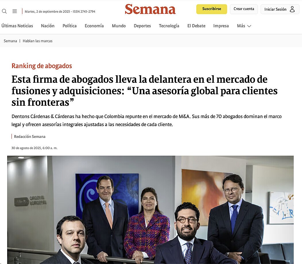 Esta firma de abogados lleva la delantera en el mercado de fusiones y adquisiciones: Una asesora global para clientes sin fronteras